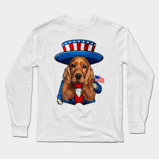 Fourth of July Cocker Spaniel Long Sleeve T-Shirt